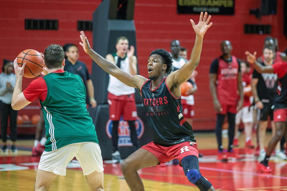 Jeremiah Williams practices with his teammates during Rutgers men's basketball media day at Jersey Mike's Arena in Piscataway, NJ Tuesday, October 3, 2023.