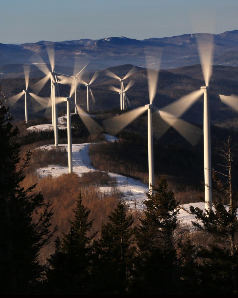 Wind turbines in Carthage, Maine