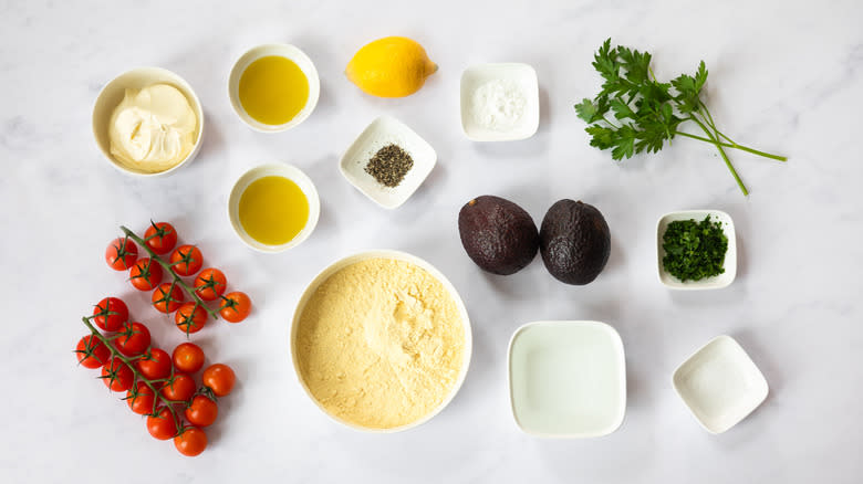 ingredients for the savory chickpea pancakes 