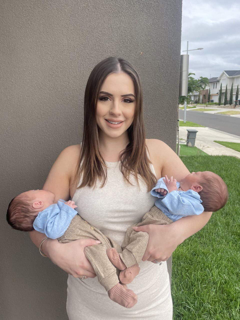 Kaklikos with her twin boys Nate and Cole