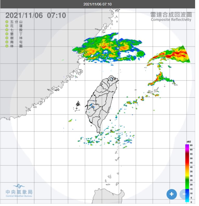 今天北部及東半部局部短暫陣雨，中南部多雲到晴。   圖/中央氣象局