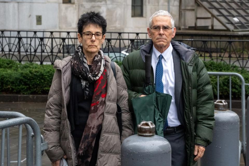 Barbara Fried and Allan Joseph Bankman, parents of FTX Co-Founder Sam Bankman-Fried, arrive at federal court on March 28, 2024 in New York City. Getty Images