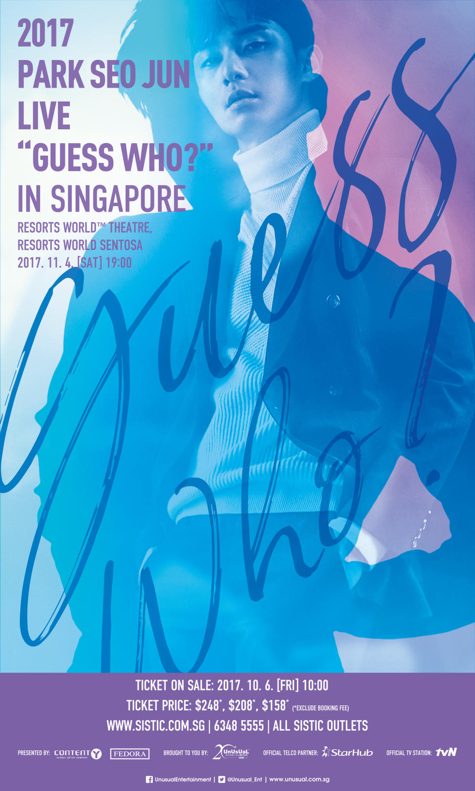 Poster for Park Seo-jun’s fan meet in Singapore (Photo: UnUsUaL Entertainment)