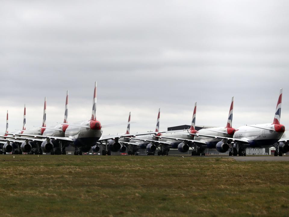 Grounded planes British Airways