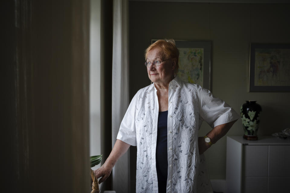 Tarja Halonen, quien fue la primera mujer en ocupar la presidencia del país, en Helsinki, Finlandia, el 24 de agosto de 2022. (Saara Mansikkamaki/The New York Times)