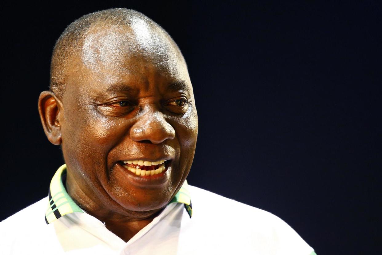 South Africa: New ANC President Cyril Ramaphosa pictured after winning the presidential race: EPA