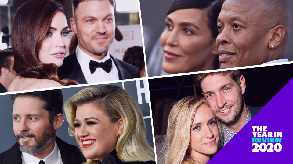 Megan Fox and Brian Austin Green, Brandon Blackstock and Kelly Clarkson, Nicole Young and Dr. Dre, and Kristin Cavallari and Jay Cutler are among the stars who broke up this year. 