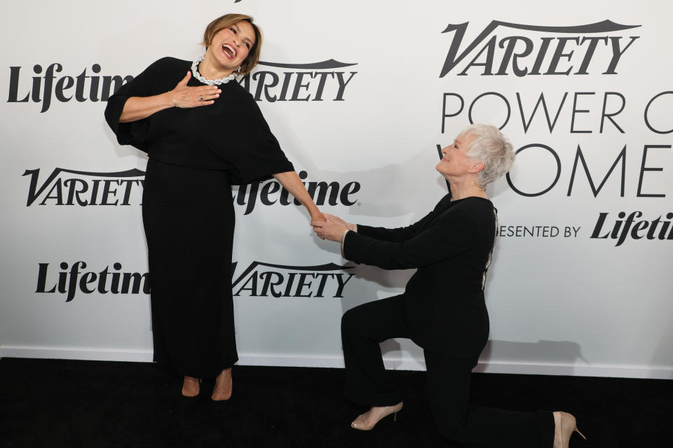 Mariska Hargitay and Glenn Close attend Variety's 2024 Power of Women: New York event wearing pointed-toe stilettos