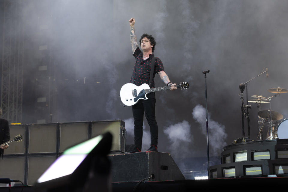 Billie Joe Armstrong of Green Day performs during the Hella Mega tour at London Stadium on Friday. / Credit: Burak Cingi