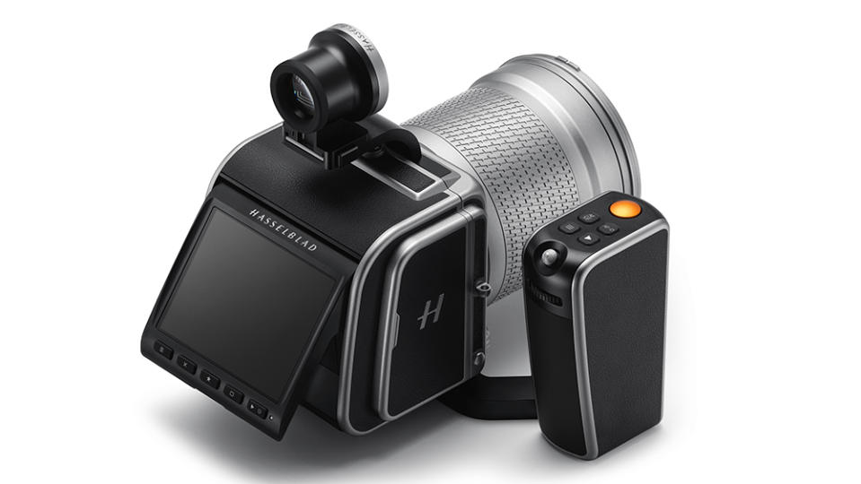 The backside of the camera showcasing its display. - Credit: Hasselblad