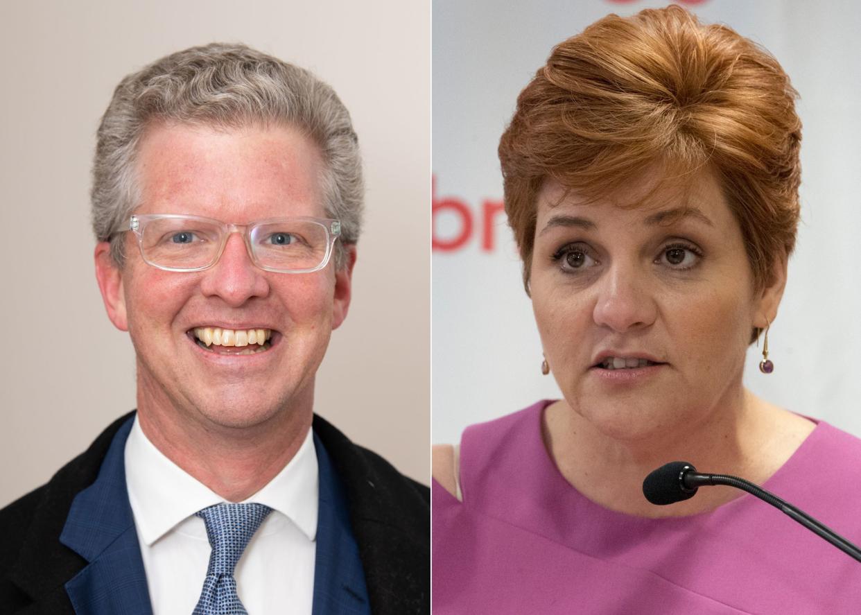 New York City mayoral Shaun Donovan (left) and Christine Quinn (right).