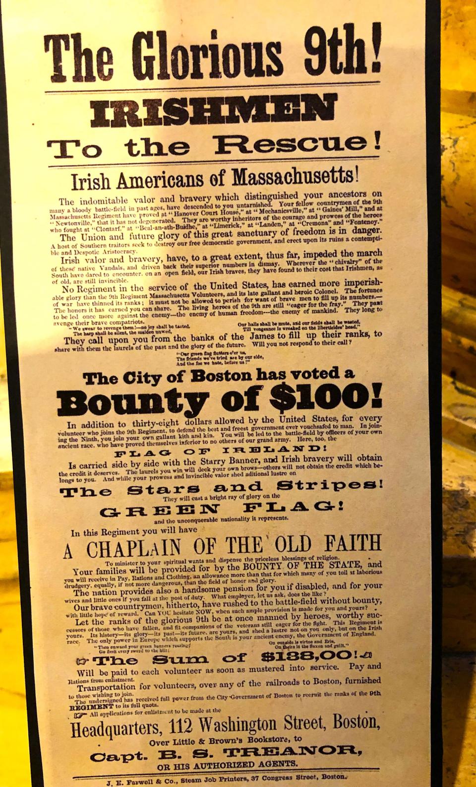 Lots of incentives were offered to Irish immigrants if they enlisted in the Union Army.