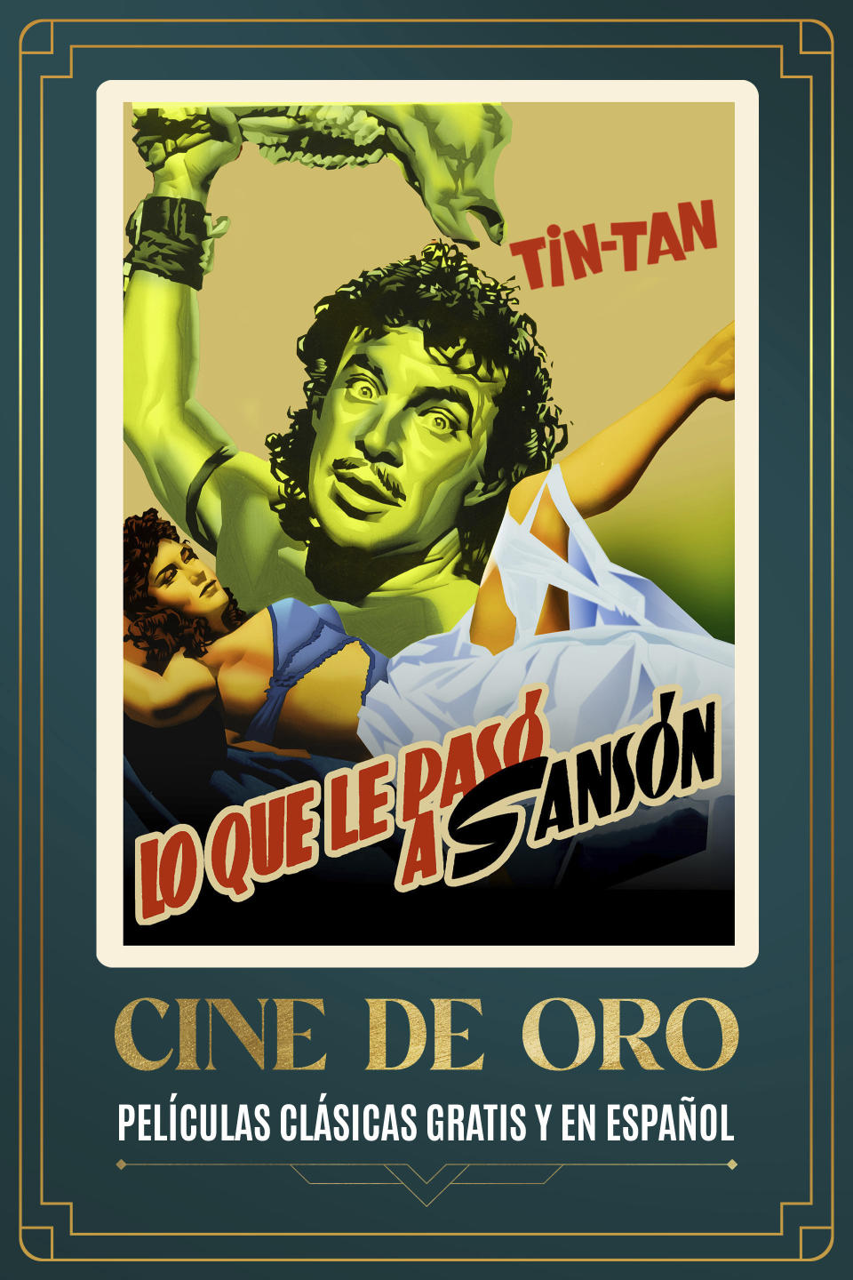 Esta fotografía proporcionada por Canela TV muestra el arte promocional de la película "Lo que le pasó a Sansón" de 1955 que forma parte de la colección Cine de Oro. (Canela TV vía AP)