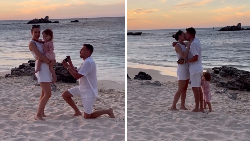 MAFS’ Beck Zemek getting proposed to by her partner Ben Michell.