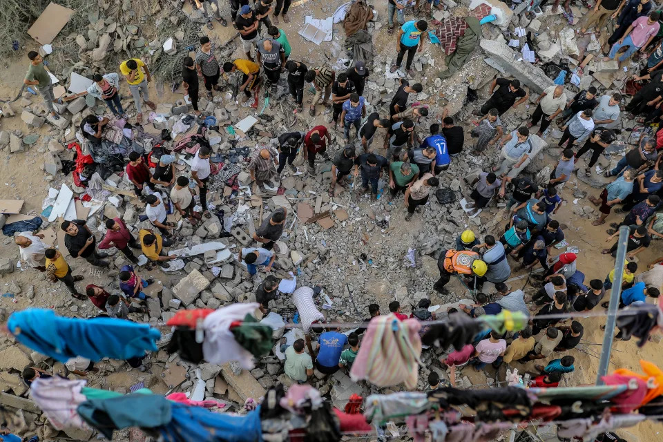 La destrucción en Gaza por los bombardeos israelíes. (Photo by Belal Khaled/Anadolu via Getty Images)