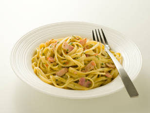 Friday: Pasta carbonara with basil and chilli