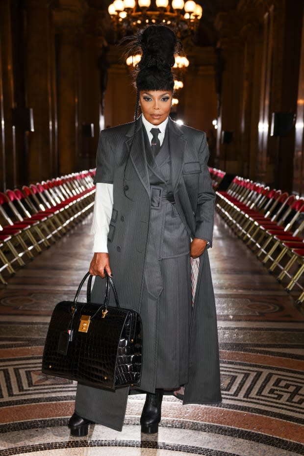 Janet Jackson Walks in Punk Boots & Sequin Puffer for Louis Vuitton –  Footwear News