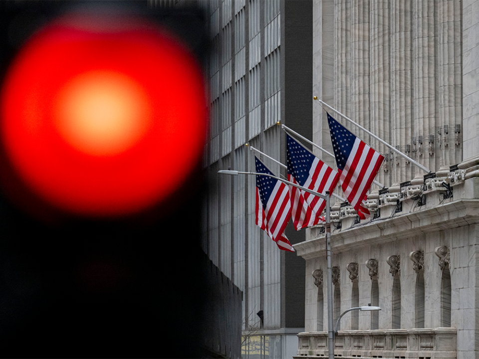  Ann exterior view of the New York Stock exchange at Wall Street ahead of the US Federal Reserve’s decision on lending rates in New York on Jan. 31, 2024.