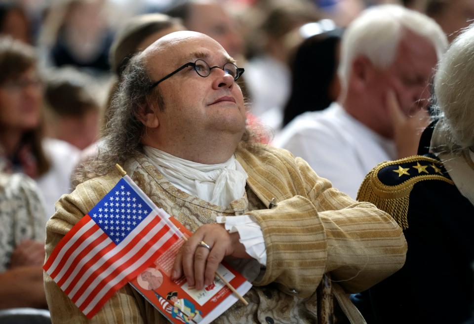 Wade Alexander is dressed as Benjamin Franklin during the Constitution Month kickoff event at the Capitol in Salt Lake City on Thursday, Aug. 31, 2023. | Kristin Murphy, Deseret News