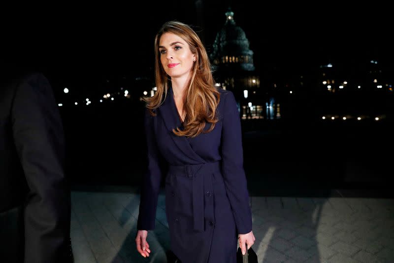 FILE PHOTO: White House Communications Director Hope Hicks leaves the U.S. Capitol in Washington