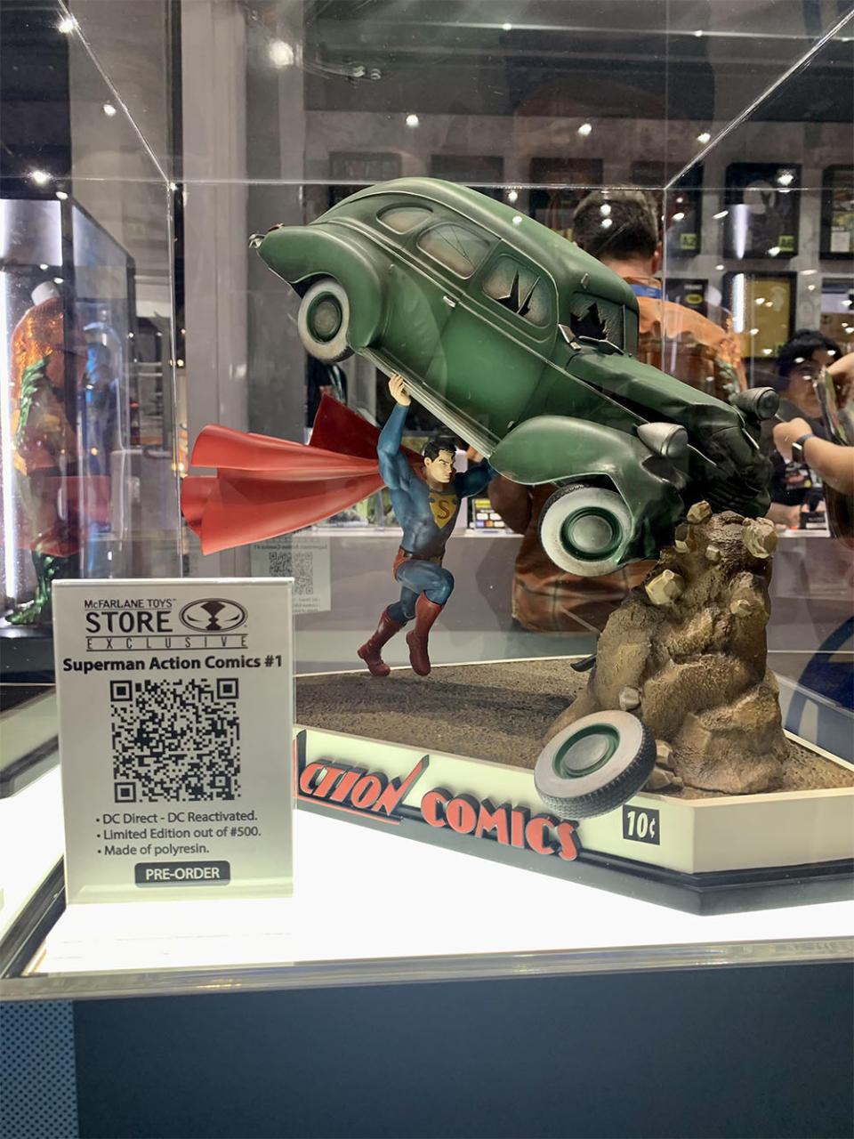 One of the limited statues for sale, this one modeled after the cover of Action Comics no. 1.