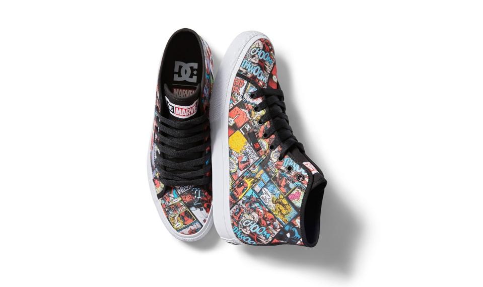 DC Shoes Deadpool collection comic book print shoes