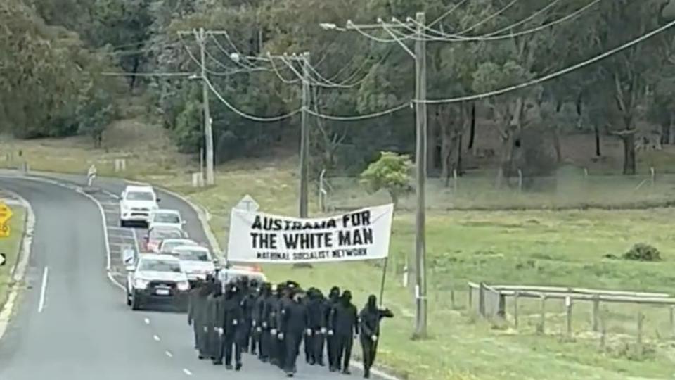 After marching down the main street they moved onto Sovereign Hill, a popular tourist spot in the area with a focus on Australian history. Photo: Twitter