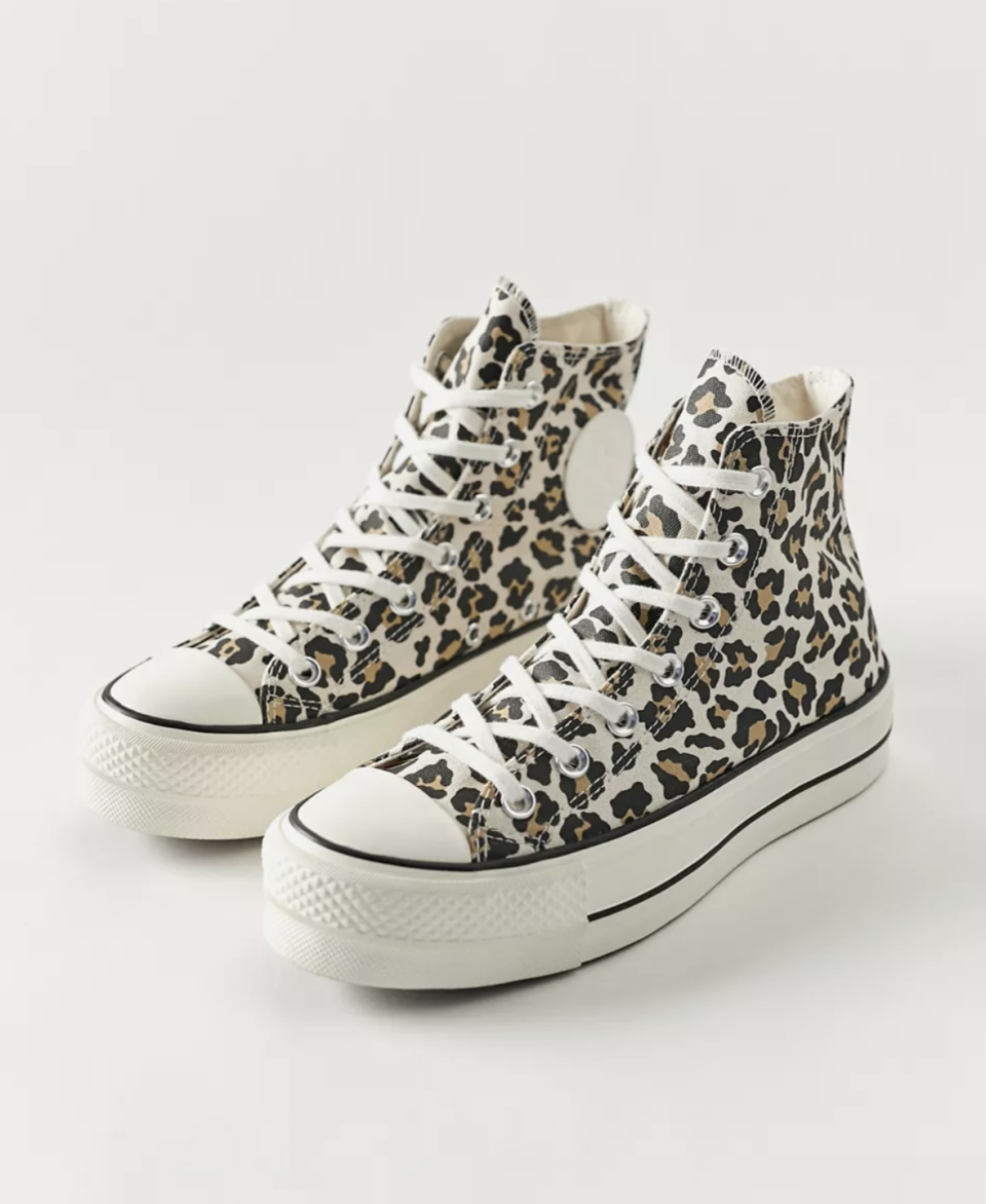 Converse Chuck Taylor All Star Canvas Platform High Top Sneaker in Leopard (Photo via Urban Outfitters)
