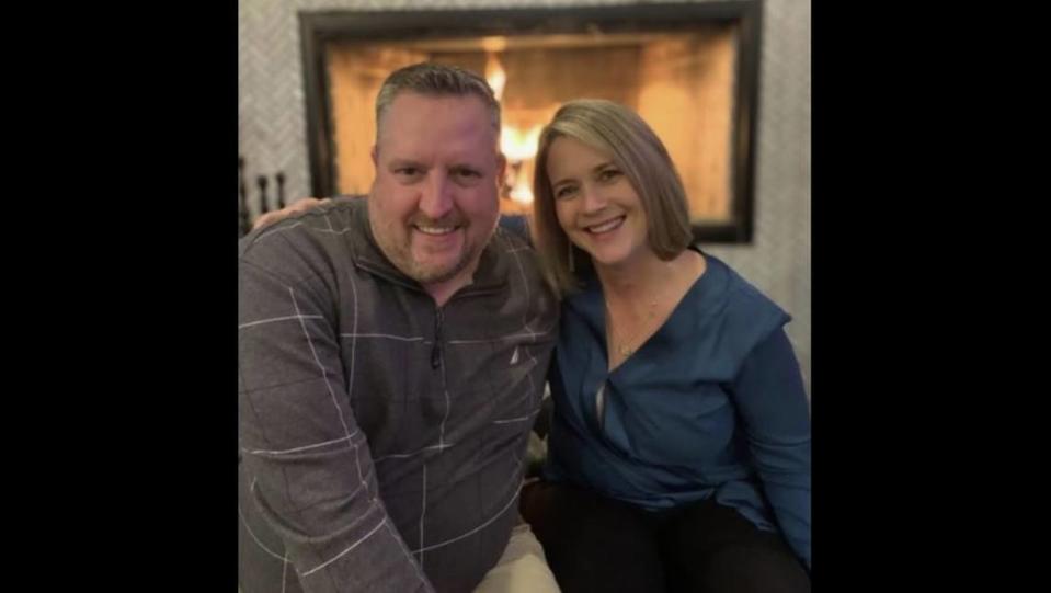 Chris Vardy of Boyd, Texas was killed Thursday in the massive crash on Interstate 35W in Fort Worth, Texas. He’s pictured with his wife, Tamara Vardy, the superintendent of the Boyd school district.