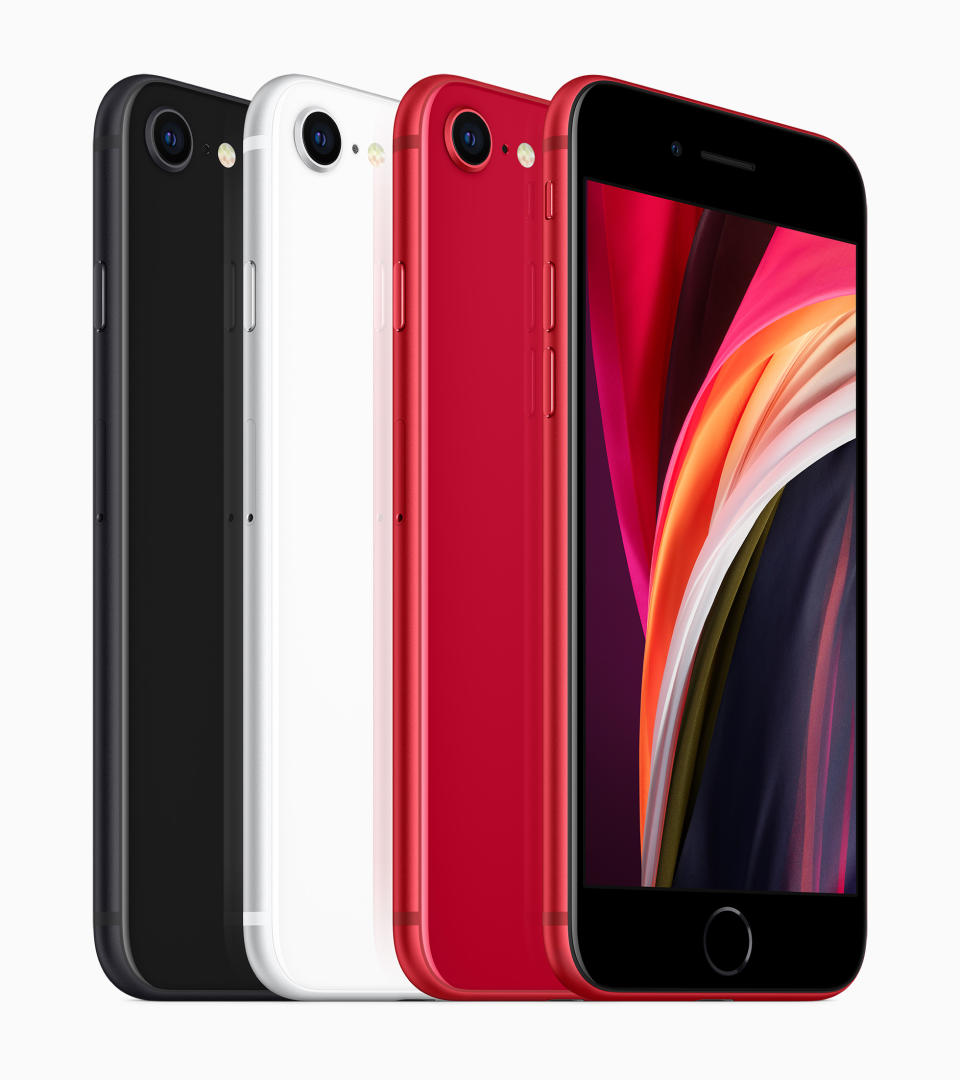 The three new colours: black, white and (Product)Red. (PHOTO: Apple)