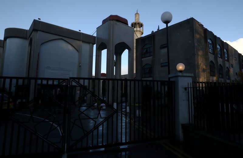 General view shows outside of the London Central Mosque in London