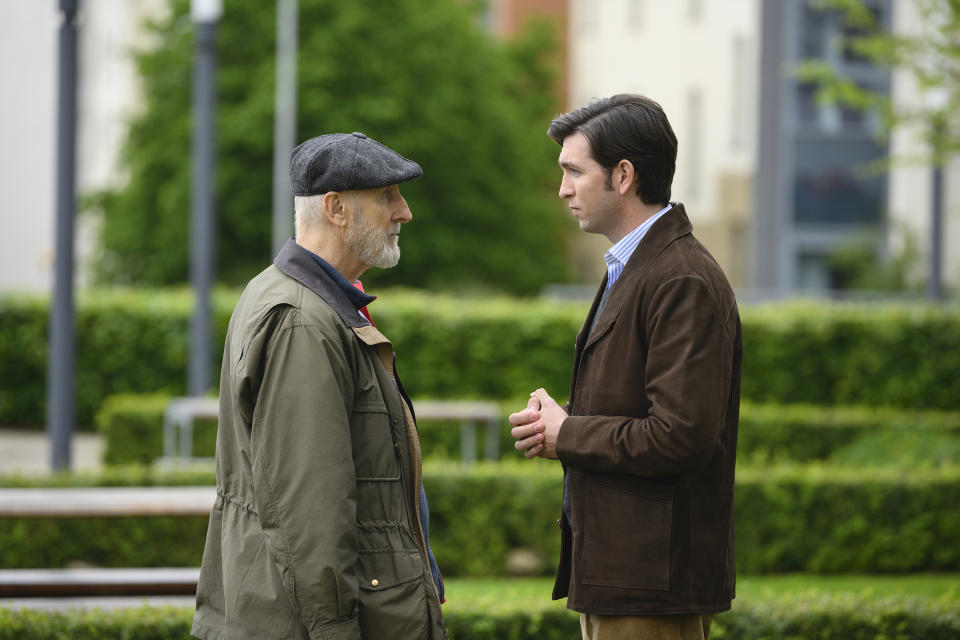 Greg with his grandpa Ewan, who had hoped to protect his grandson from the corrupting nature of wealth<span class="copyright">Courtesy of HBO</span>