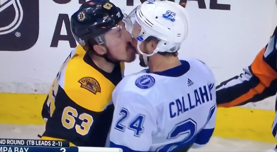 Brad Marchand is licking people… again.