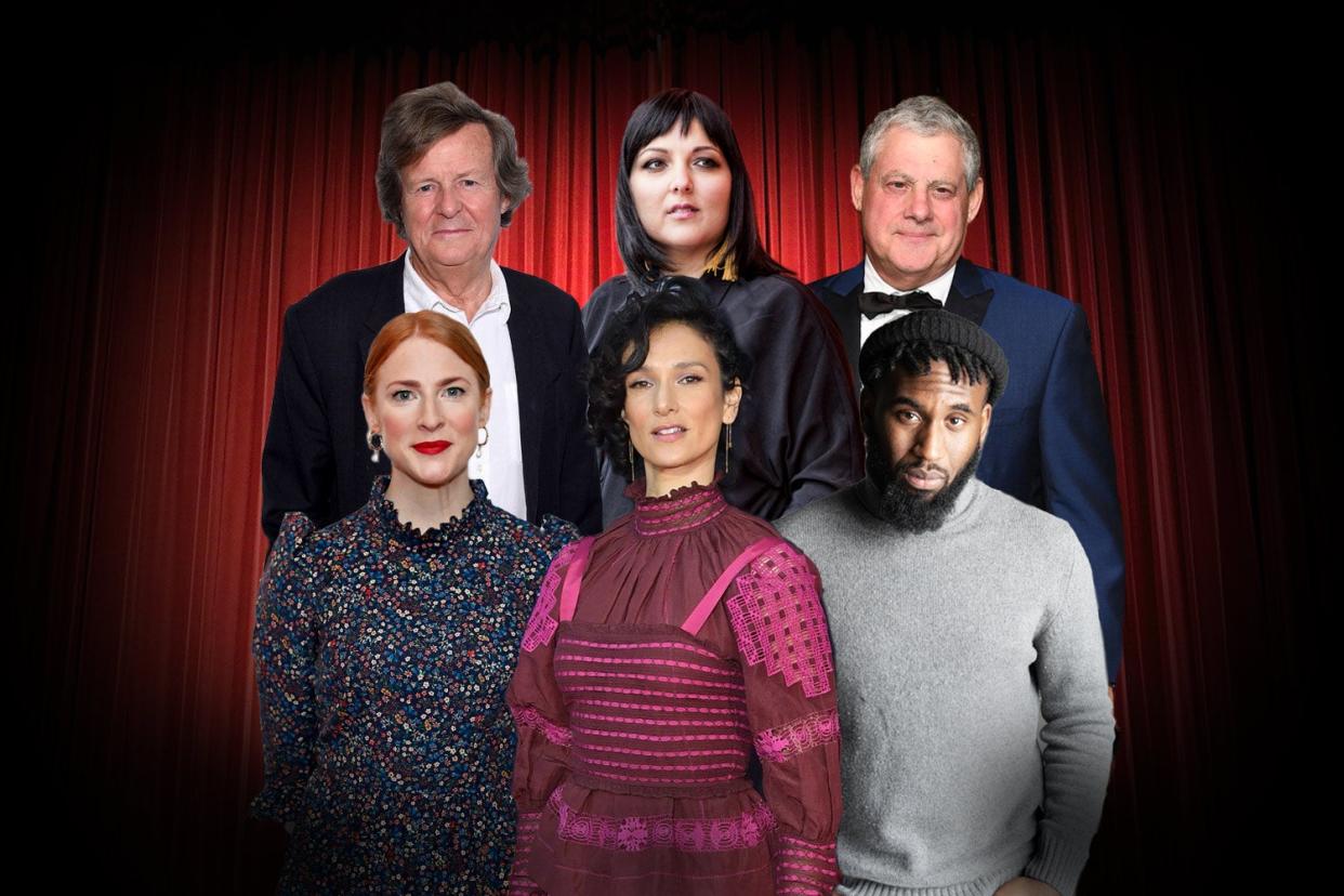 <p>Clockwise from top left: David Hare, Nadia Fall, Cameron Mackintosh, Daniel Bailey, Indira Varma and Rosalie Craig</p> (ES Composite)