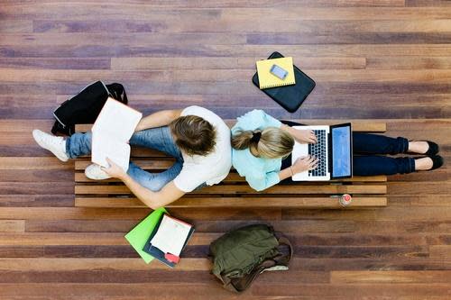 Students studying