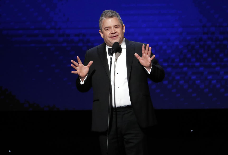 Patton Oswalt performs stand-up in his front yard to offer "hope and humor" to his neighbors.