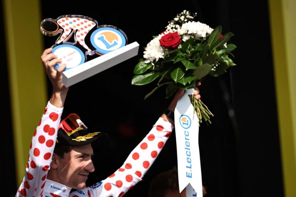 Giulio Ciccone (Lidl Trek) nabbed enough points on stage 20 to claim the KOM jersey