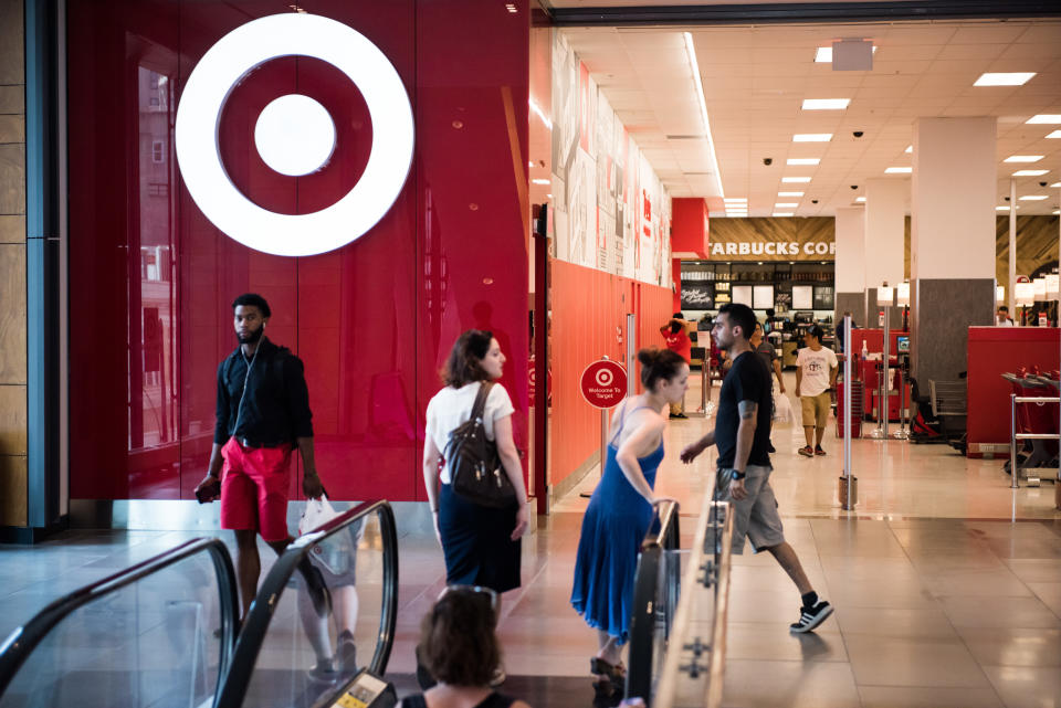 Shoppers walk past a Target Corp. store at City Point in the Brooklyn borough of New York, U.S., on Tuesday, July 18, 2017. Bloomberg is scheduled to release consumer comfort figures on July 20. Photographer: Mark Kauzlarich/Bloomberg via Getty Images