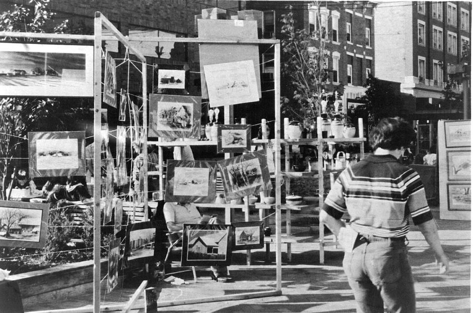 A photo of the Iowa Arts Festival from the 1990s.