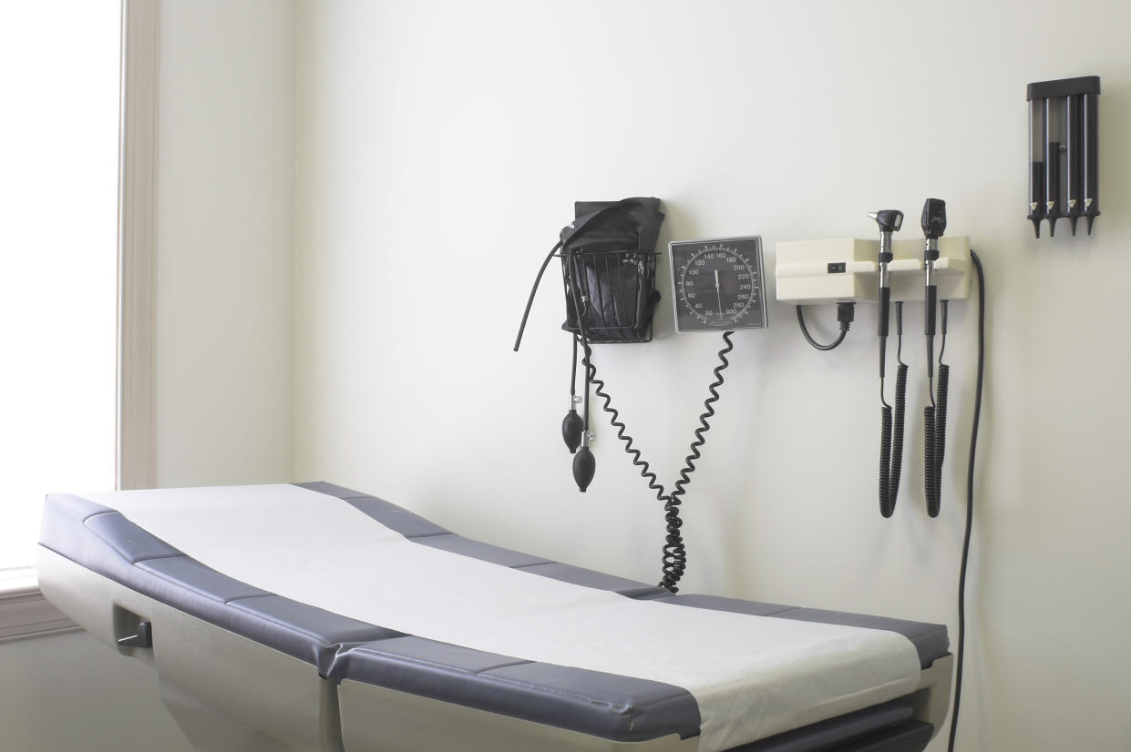 An examination room at a doctor's office.