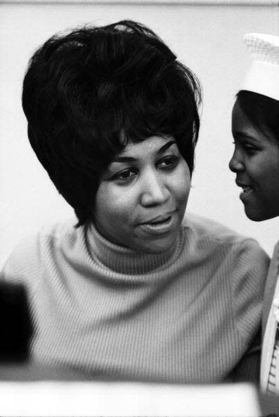 Aretha in the Atlantic Records studios in New York, 1968 (Getty)