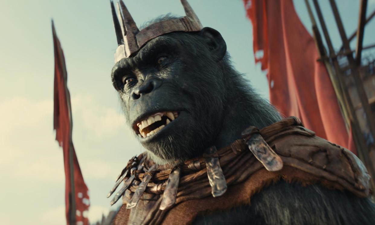 <span>A chimp in his armour? Kevin Durand as Proximus Caesar in Kingdom of the Planet of the Apes.</span><span>Photograph: 20th Century Studios</span>