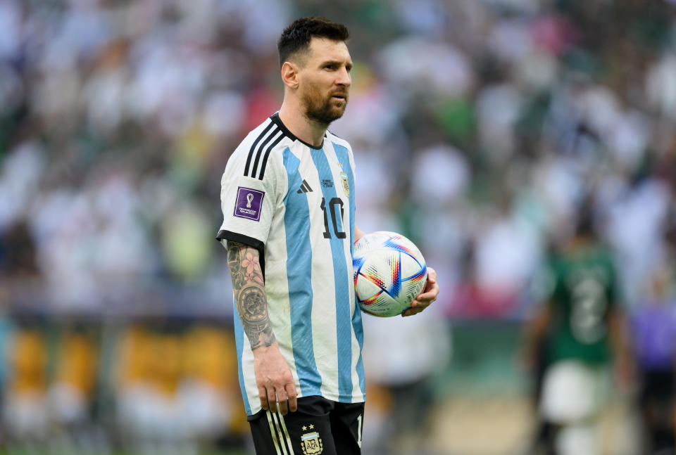 Lionel Messi (pictured) looks on during the loss to Saudi Arabia.