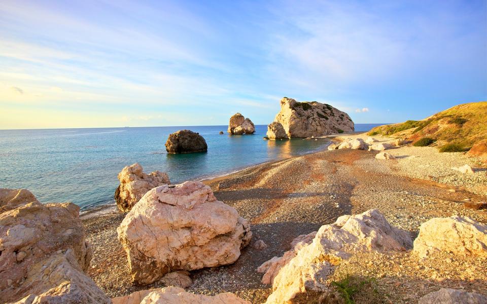 Rock and beach of Aphrodite, Cyprus