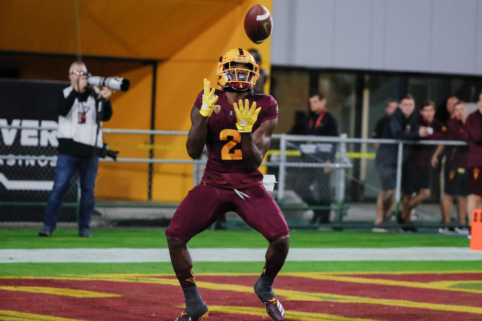 Arizona State's Brandon Aiyuk is also a dangerous kick returner. (Photo by Kevin Abele/Icon Sportswire via Getty Images)
