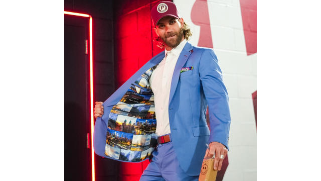 Bryce Harper dresses to impress ahead of Game 4 in NLDS – NBC Sports  Philadelphia