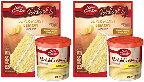 Betty Crocker Super Moist Lemon Cake Mix and Betty Crocker Rich & Creamy Lemon Frosting Bundle - 2 of Each - 4 Items. 