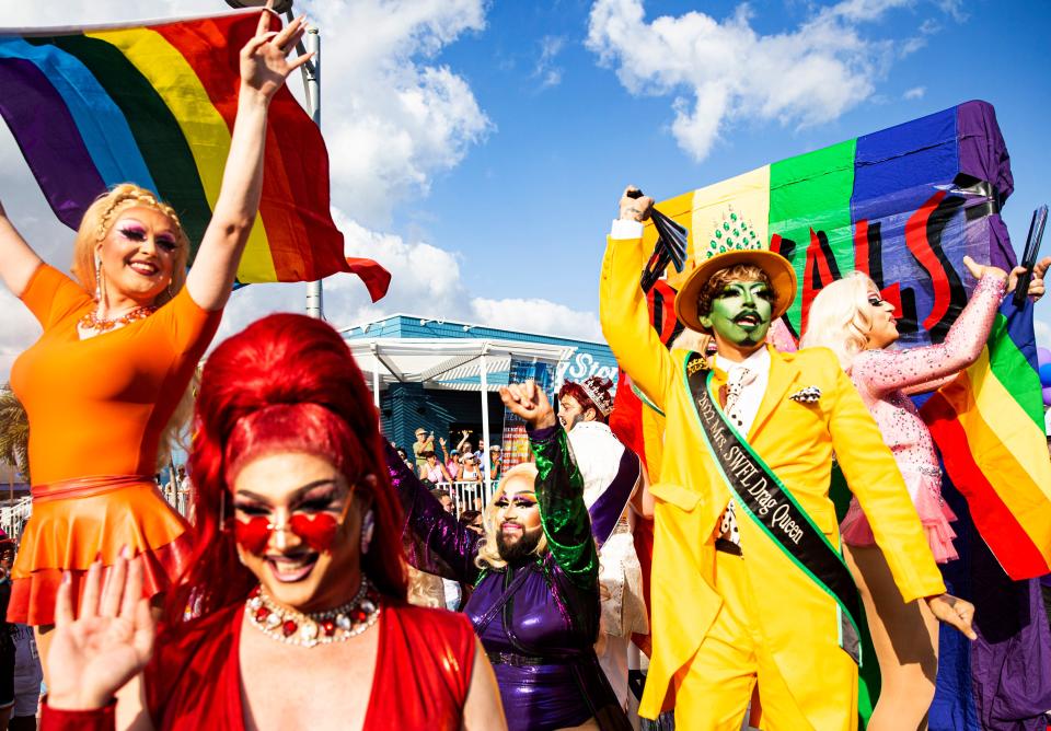 The Rascals float participates in the Pride Cape Coral Parade on Saturday, March 4, 2023. The event featured vendors, food trucks, the parade and performances.