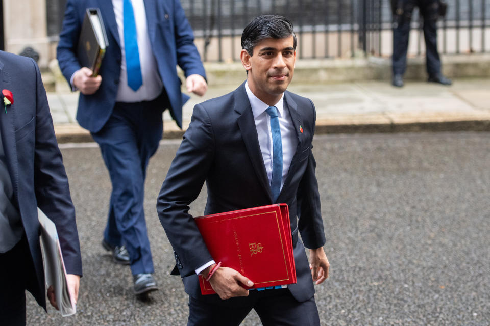 Chancellor Rishi Sunak in Downing Street, London, ahead of a Cabinet meeting at the Foreign and Commonwealth Office (FCO).