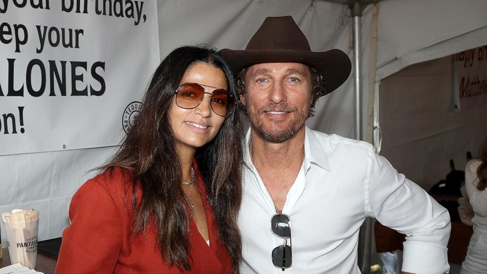 PHOTO: In this Nov. 4, 2023, file photo, Camila McConaughey and Matthew McConaughey attend a tailgate party in Austin, Texas.  (Gary Miller/Getty Images, FILE)
